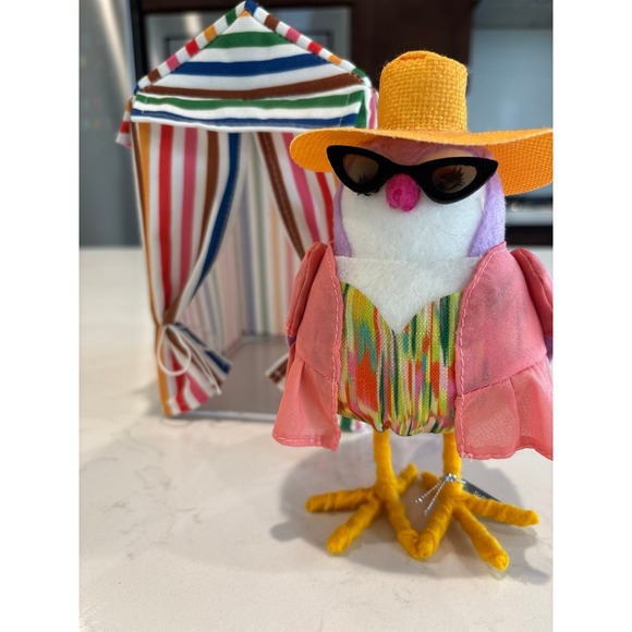 Target Featherly Friends Summer Bird Birdie with Striped Beach Cabana Tent Set - Picture 3 of 8